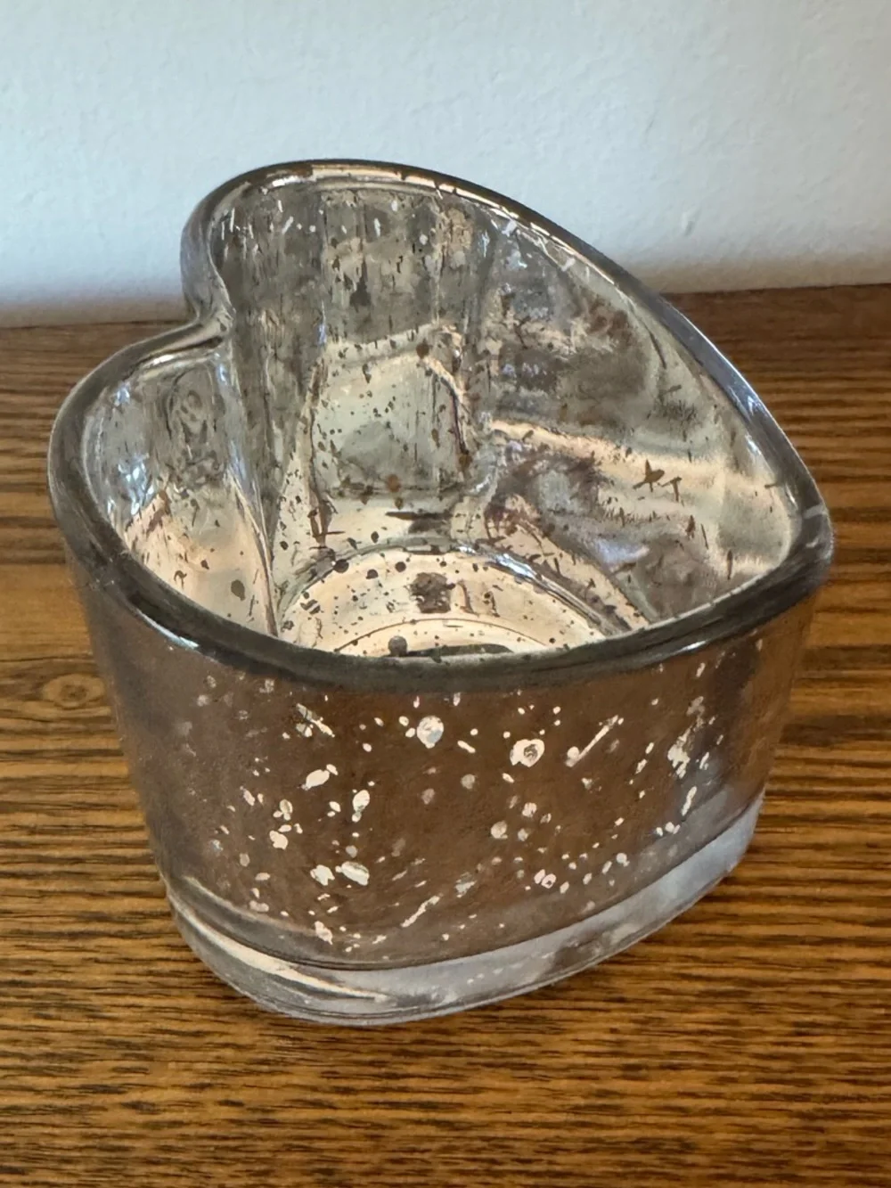 PartyLite "Warm Hearts" Retired Silver Mercury Glass Heart Tealight Holder - EUC - Picture 6 of 8